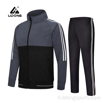 Soccer Tracksuit Pinakabagong Disenyo ng Mga Mens Polyester Tracksuit